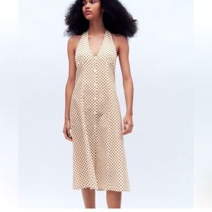 Zara Polka Dot Halter Dress